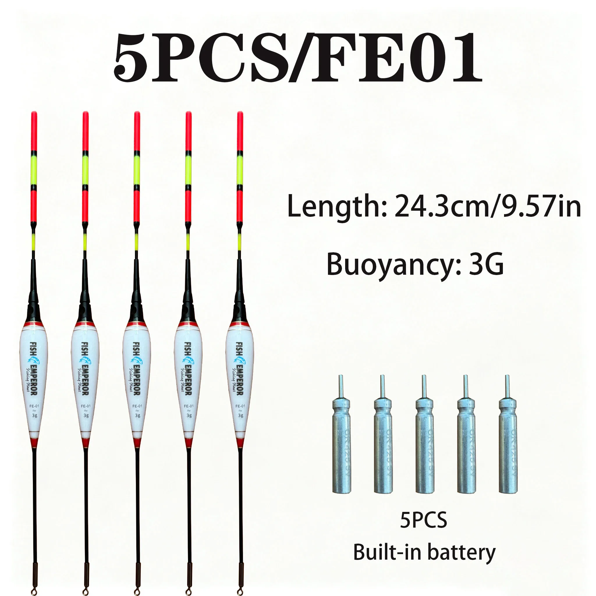 5PCS Luminous Float High Sensitive Induction Luminous Float Thickened Eye Catching