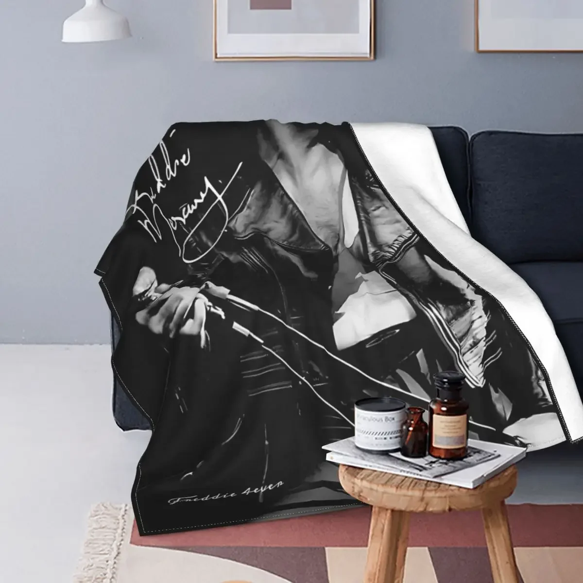 Freddie Mercury Music Band Blanket Queen Band Fleece Throw Blankets Bedding Couch Decoration Lightweight Bedsprea