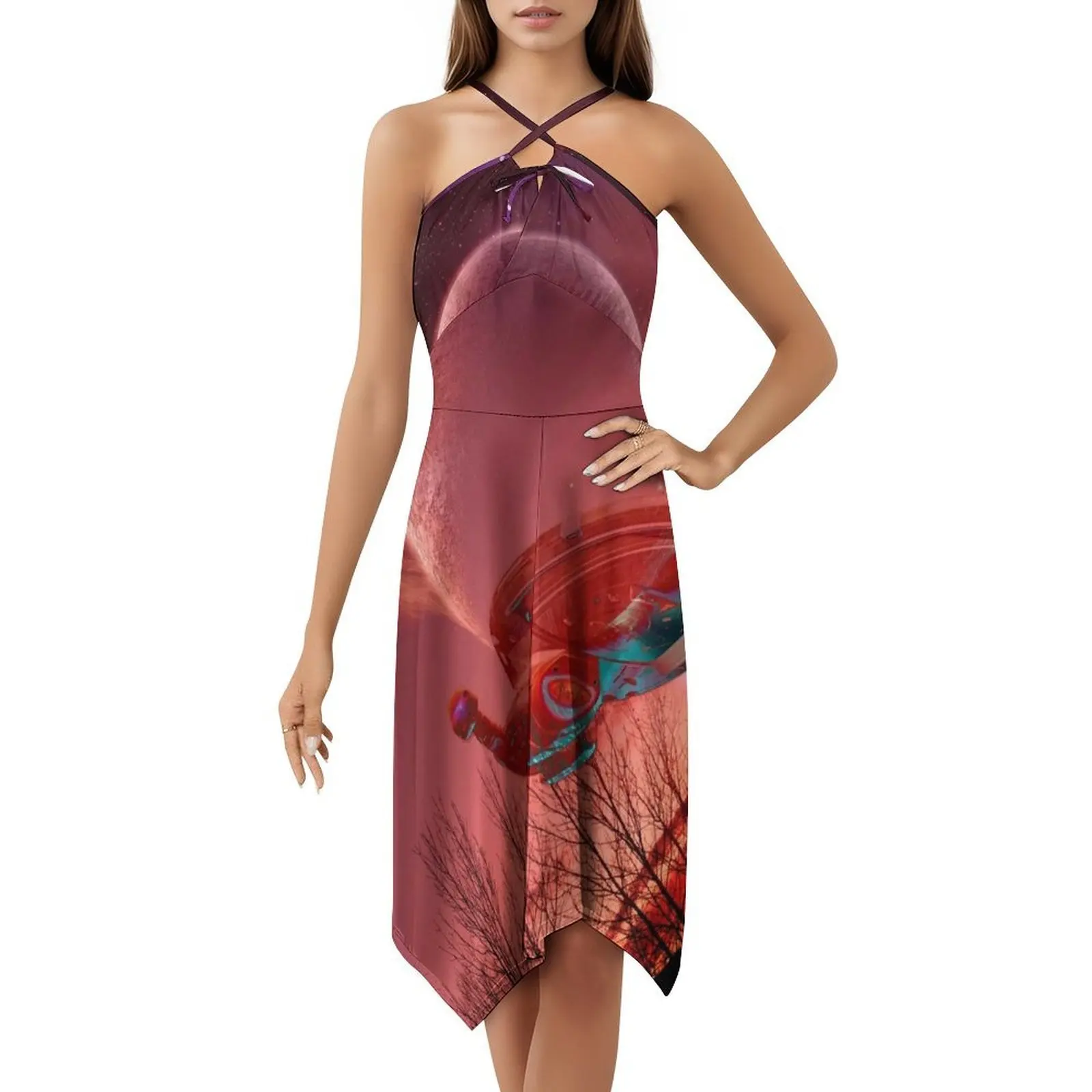 Star Spaceship Women's Elegant Party Dress A-Line Dress With Short/Long/Sleeveless Options Mallybeau Mouse Star Partner Program