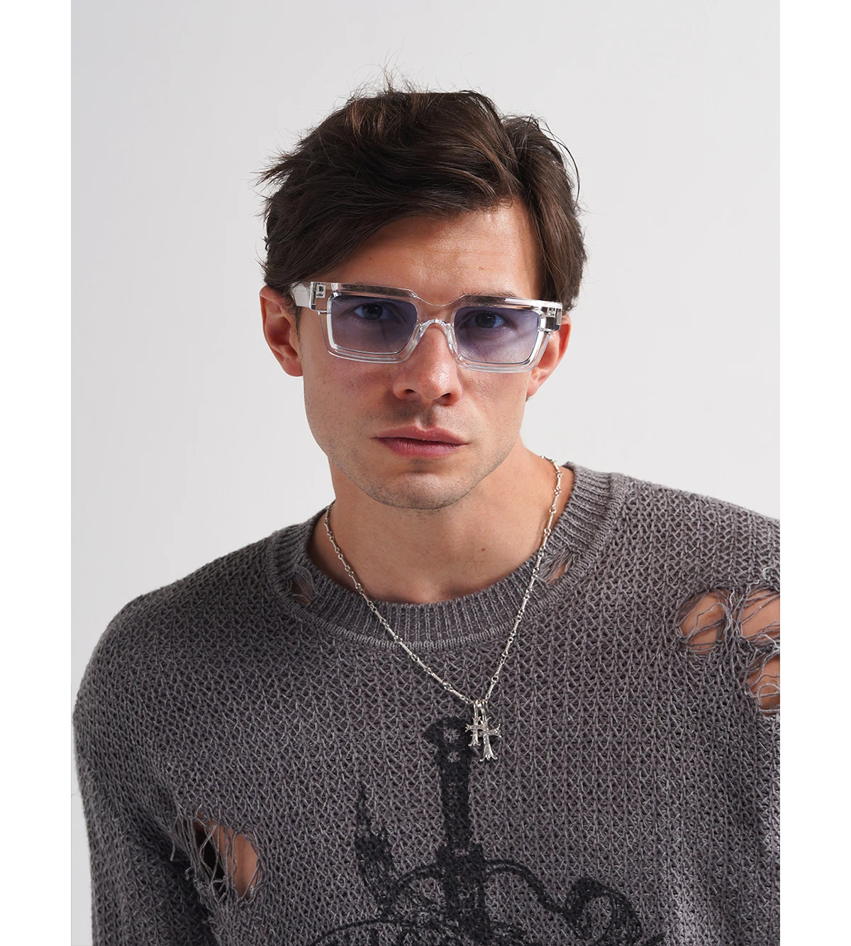 Ruiao 2026 Retro Schwarze Designer-Sonnenbrille Vintage für Damen Luxuriöse Quadratische Rechteckige Herren-UV400-Brille mit Propionat-Einsatz – Detail 3