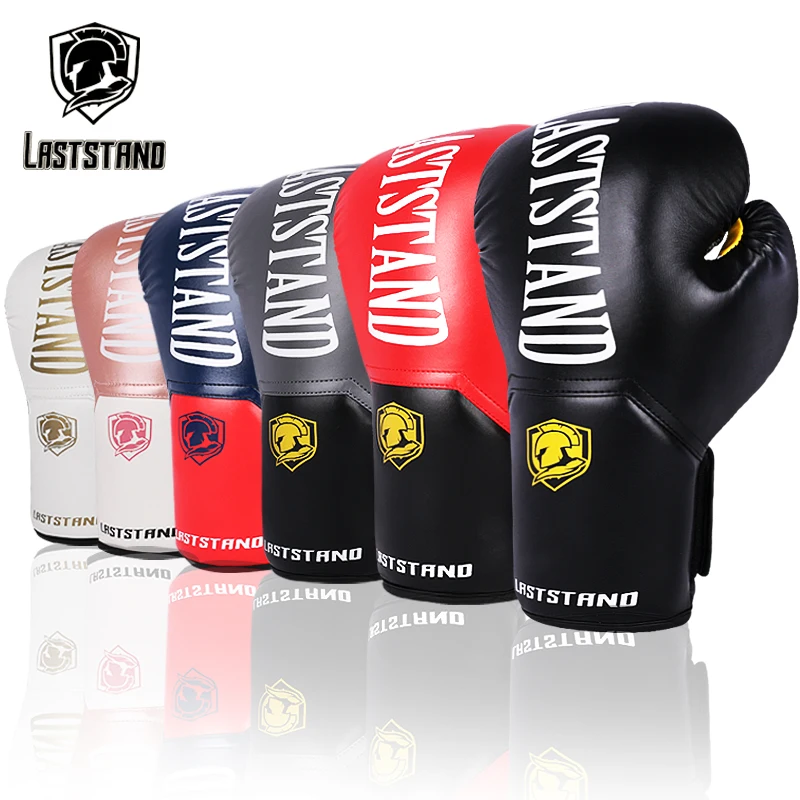 Rękawice bokserskie 8 10 12 uncji PU Leather Muay Thai Guantes De Boxeo Sanda Free Fight MMA Kick Boxing Training Glove For Men Women Kids