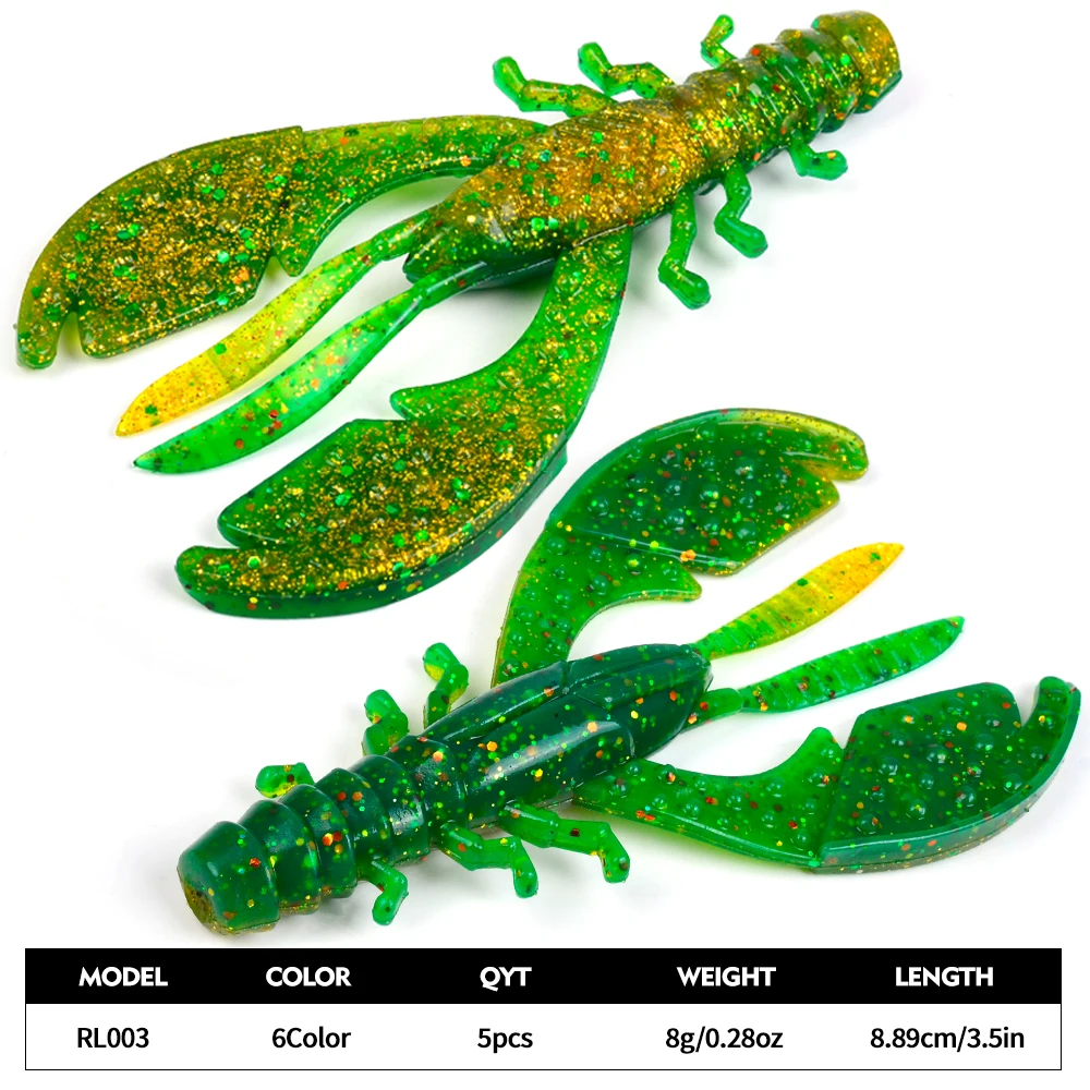 Sunlure Biomimetischer Whisker-Krebse-Kunstköder 9CM Künstlicher Silikon-Garnelenköder 5 Stück/Beutel Salzwasser-Angelköder – Detail 3