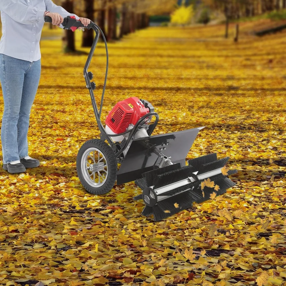 Spazzatrice portatile alimentata a gas a 2 tempi da 43 cc, spazzatrice a mano per esterni, scopa a benzina per prato, fattoria, strade,