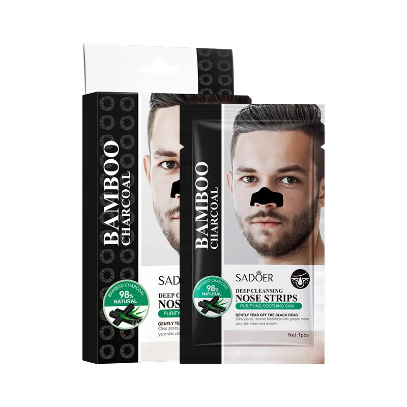 6-pack Bamboo Charcoal Deep Cleansing Nose Strips - Blackhead Remover, T-Zone Care, Unclog Pores, Oil Control, Gentle Non-Irrita