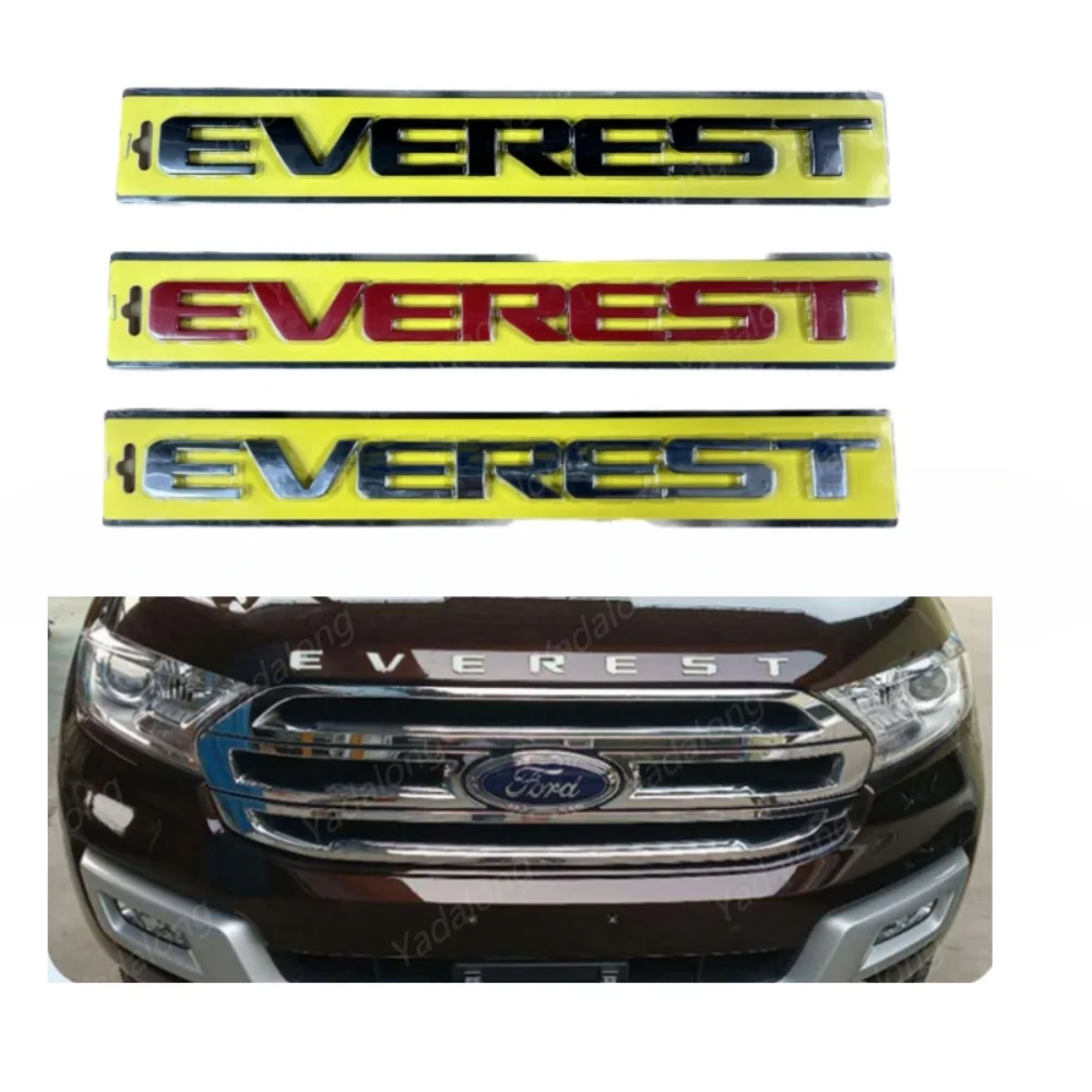 

3D Hood Emblem Logo Letters Sticker With Glue Chromium Styling For FORD EVEREST Chrome Red Matte Black