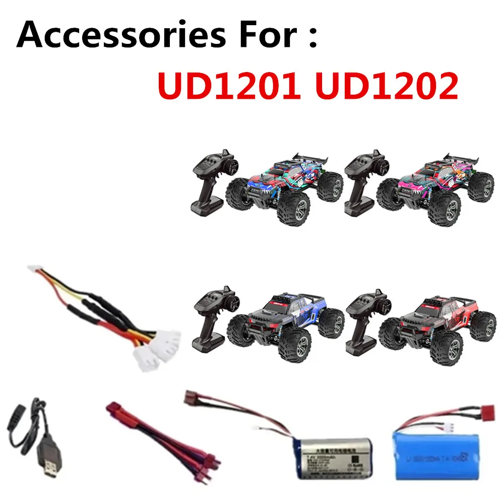 UD1201 Battery Accessories  7.4v 1500mAh 3000mAh  /T-plug /3in1 Cable Suitable For: UD1201 UD1202 RC Car