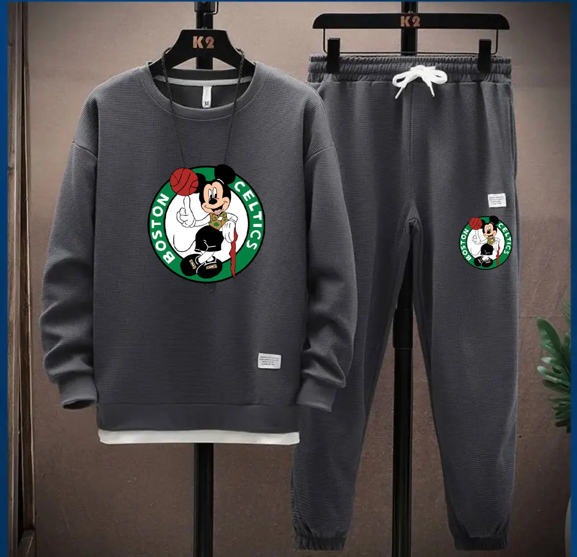 أحدث العلامات التجارية الأكثر مبيعًا لعام 2025 عبر الحدود مطبوعة للربيع والخريف طقم هوديي رياضي للسيدات طقم ديزني ميكي للجنسين #3