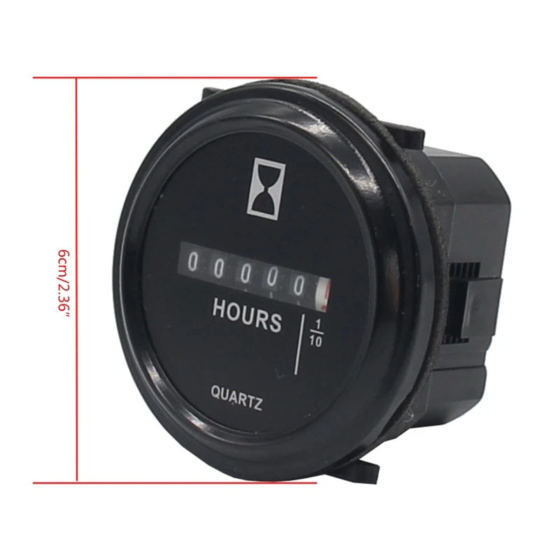 Mechanical Hour Meter Gauge Professional Engine Hourmeter for DC 6-80V for Boat Auto ATV UTV 2\
