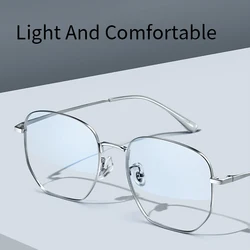 Xbora Trendy Luxury Retro Women's Prescription Eyewear Frame Pure Titanium Casual Polygonal Men's Optical Glasses 122204