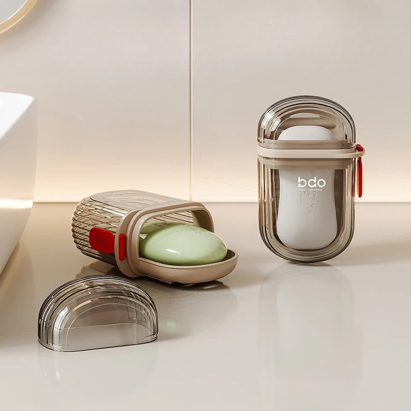 

2pcs Creative Travel Soap Box With Lid Sealed And Drainable Portable Small Soap Box For Business Trip Travel Soap Box