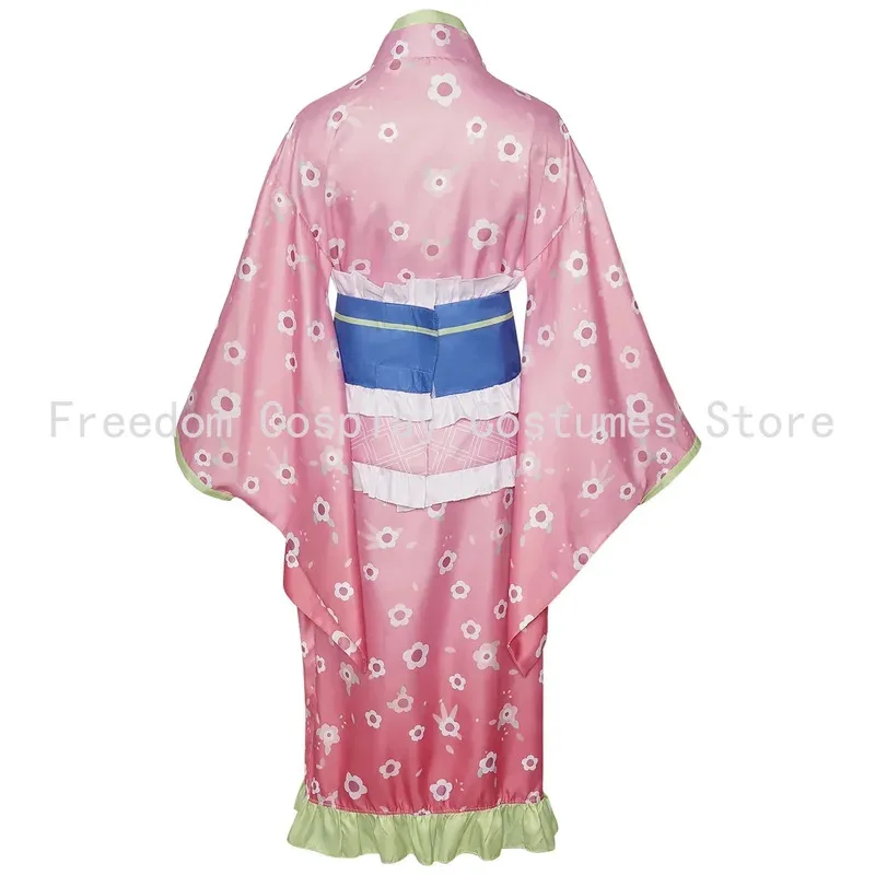 qa156Аниме Канродзи Мицури Косплей Костюм Парик Розовое Кимоно Платье Одежда Хэллоуин Карнавал Вечеринка Маскировка Женские Костюмы