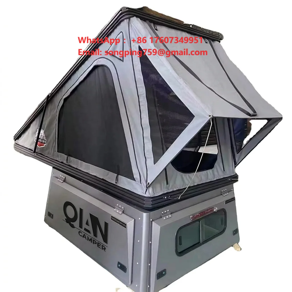 Close in Under 1 Minute Without Removing Bedding, Wedge Camper Shell Roof Top Tent for Pickups