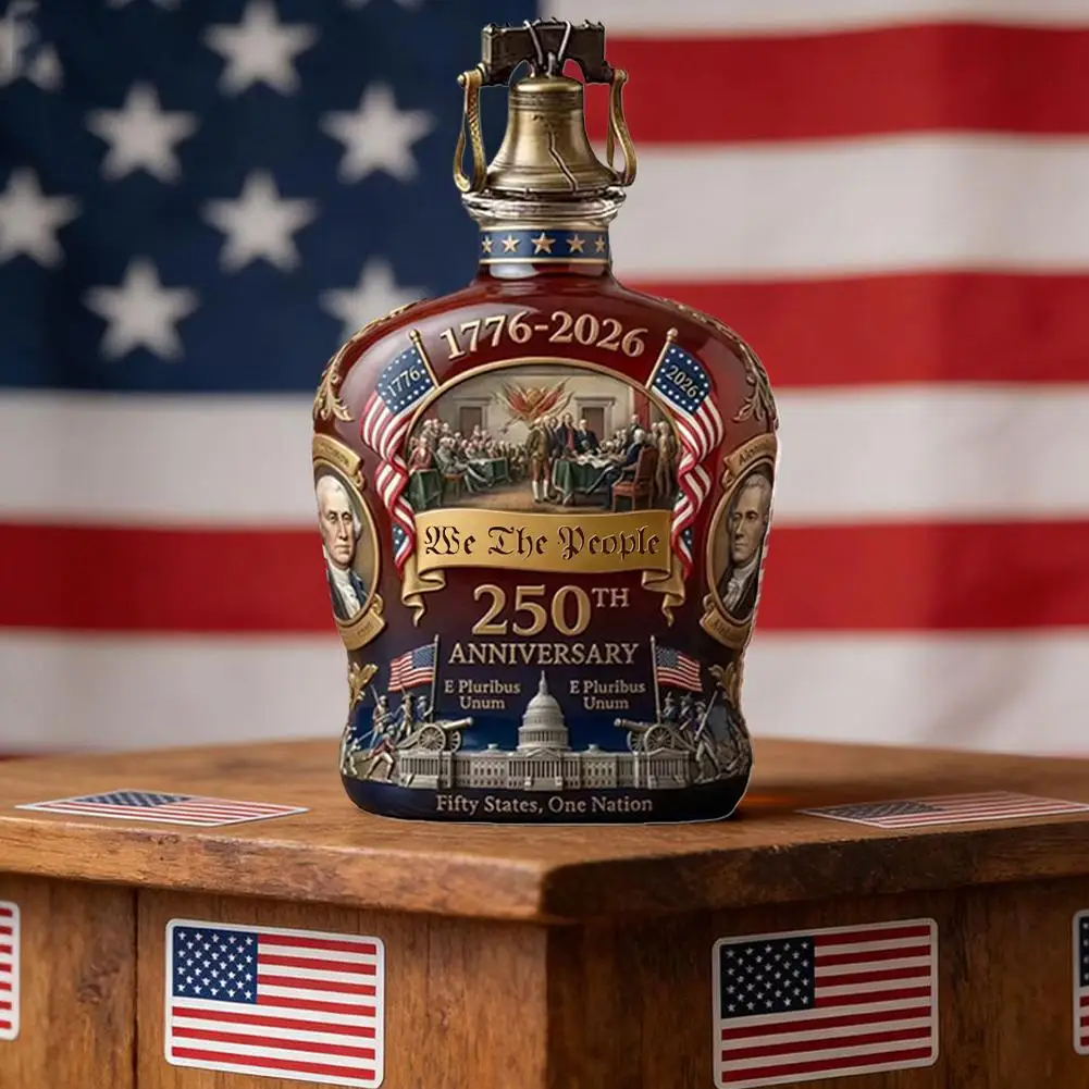 250 Anniversary USA Ornament, 250th Anniversary Commemorative Whiskey Bottle, Drink Party Personal Reserve Patriotic Decoration