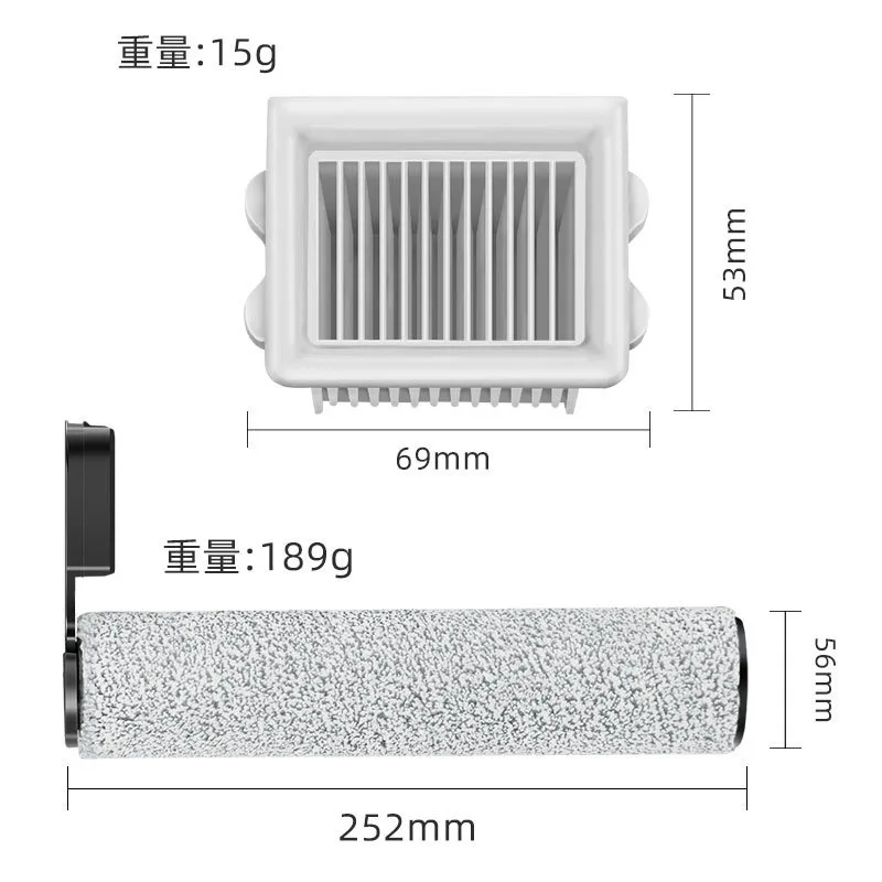 Spazzola a rullo e filtro originali Roborock Flexi Pro per aspirapolvere umido e secco, pezzi di ricambio
