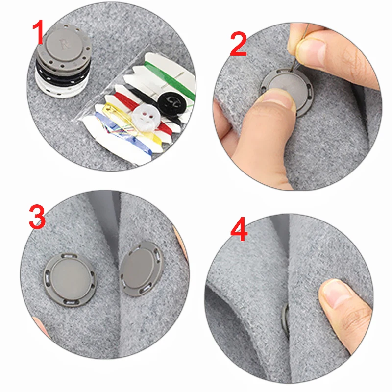 4 Pairs Sewing Invisible Magnet Button For Needlework Jacket Cardigan Concealed Buckle DIY Clothing Decoration Invisible Snaps