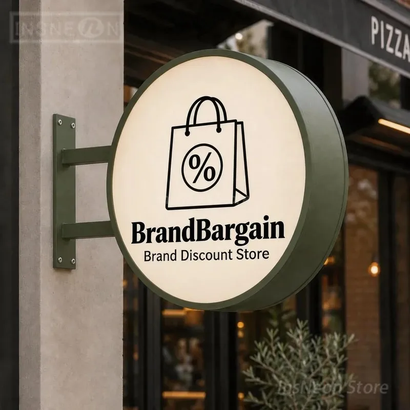 Custom LED Sign for Brand Discount Store, Advertising Logo Wall Neon Signboard Personalized Acrylic Illuminated Display Panel