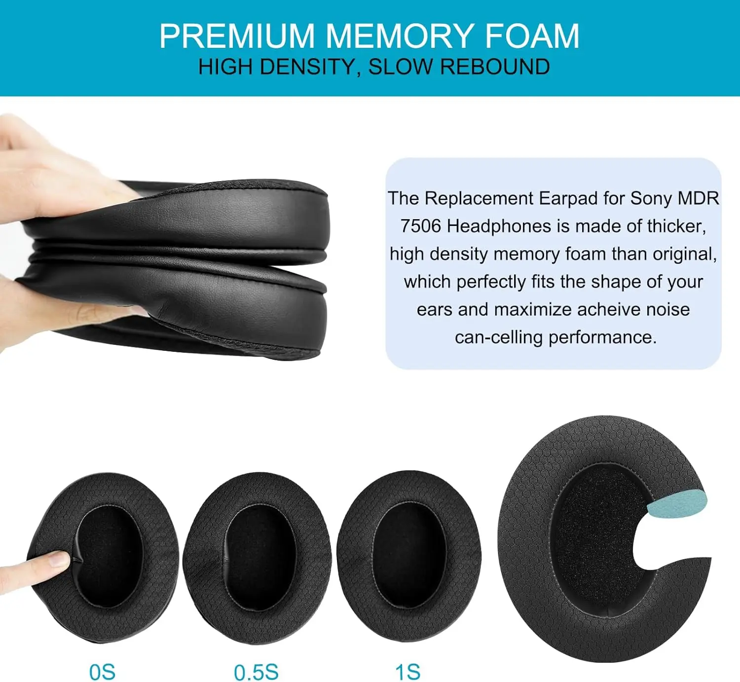 MDR 7506 Remplacement Oreillettes pour Sony MDR 7506, Maille Matériau EarSub Heart pour Sony MDR V6 / MDR V7 / MDR-CD900ST sauna téléphone