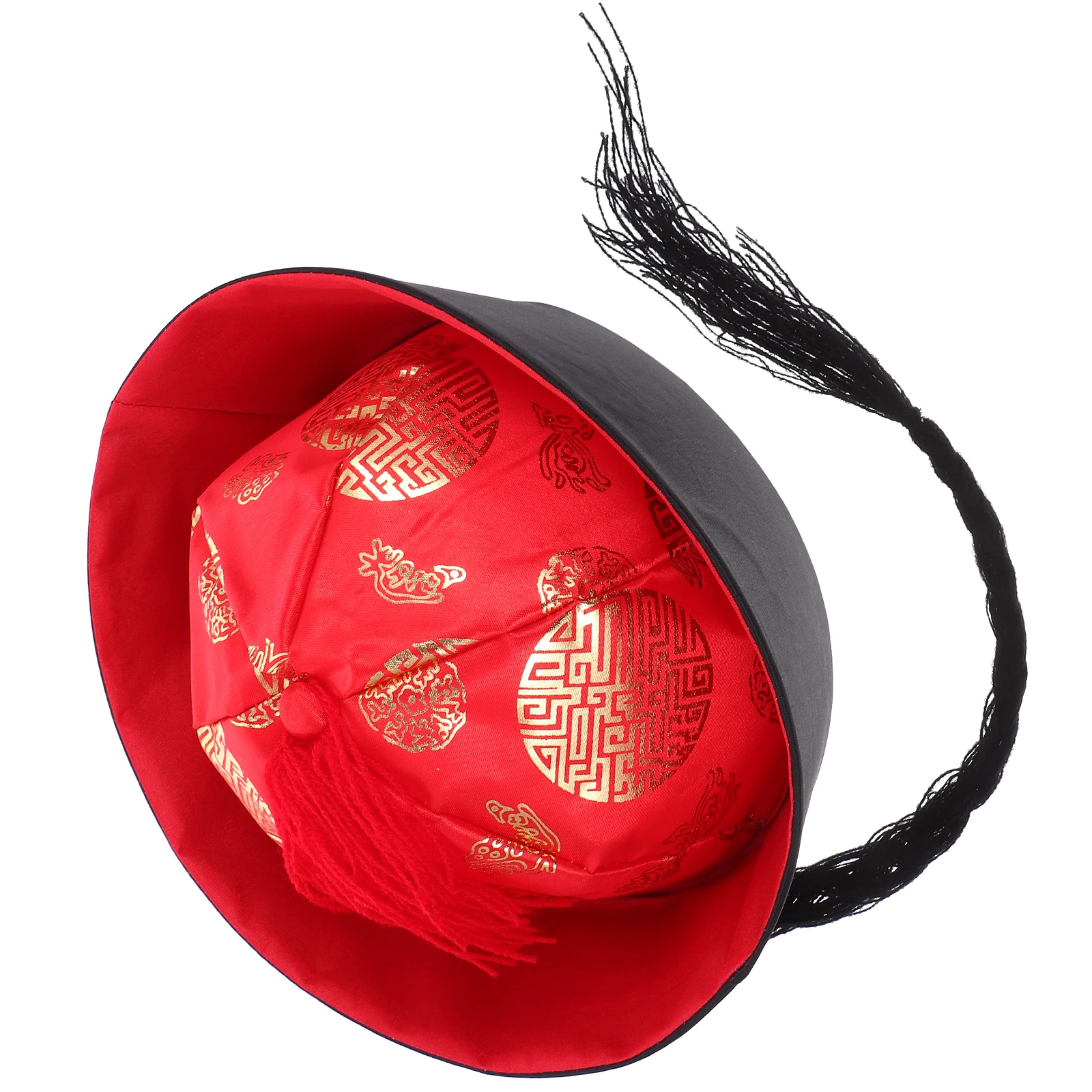 

Red Hat Official Hanfu Headdress Costume Hats for Cosplay Performance Party Traditional Decorative Hat Lightweight Dragon