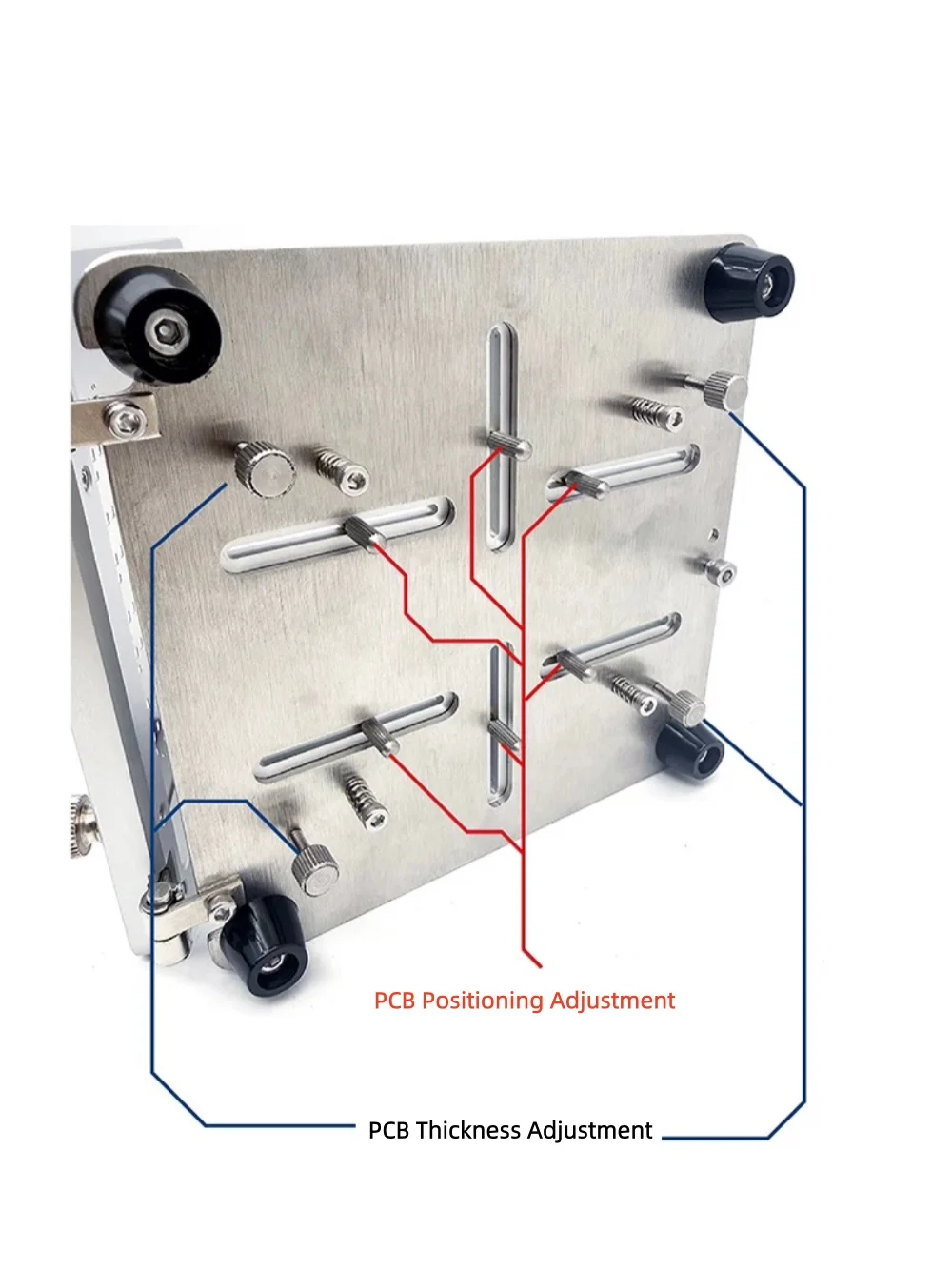 SMT Stencil Frame Fixture Positioning Jig for Solder Paste Printing and Red Glue Application, CNC Machined 6061 Aluminum Alloy