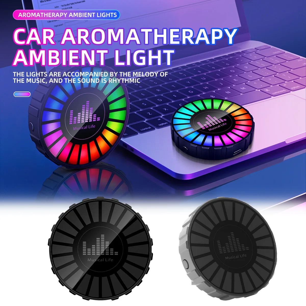 

RGB Colorful Car USB 5V Air Outlet Aromatherapy Pickup Lamp Ambient Light Air Freshener Cologne Ocean Fragrance