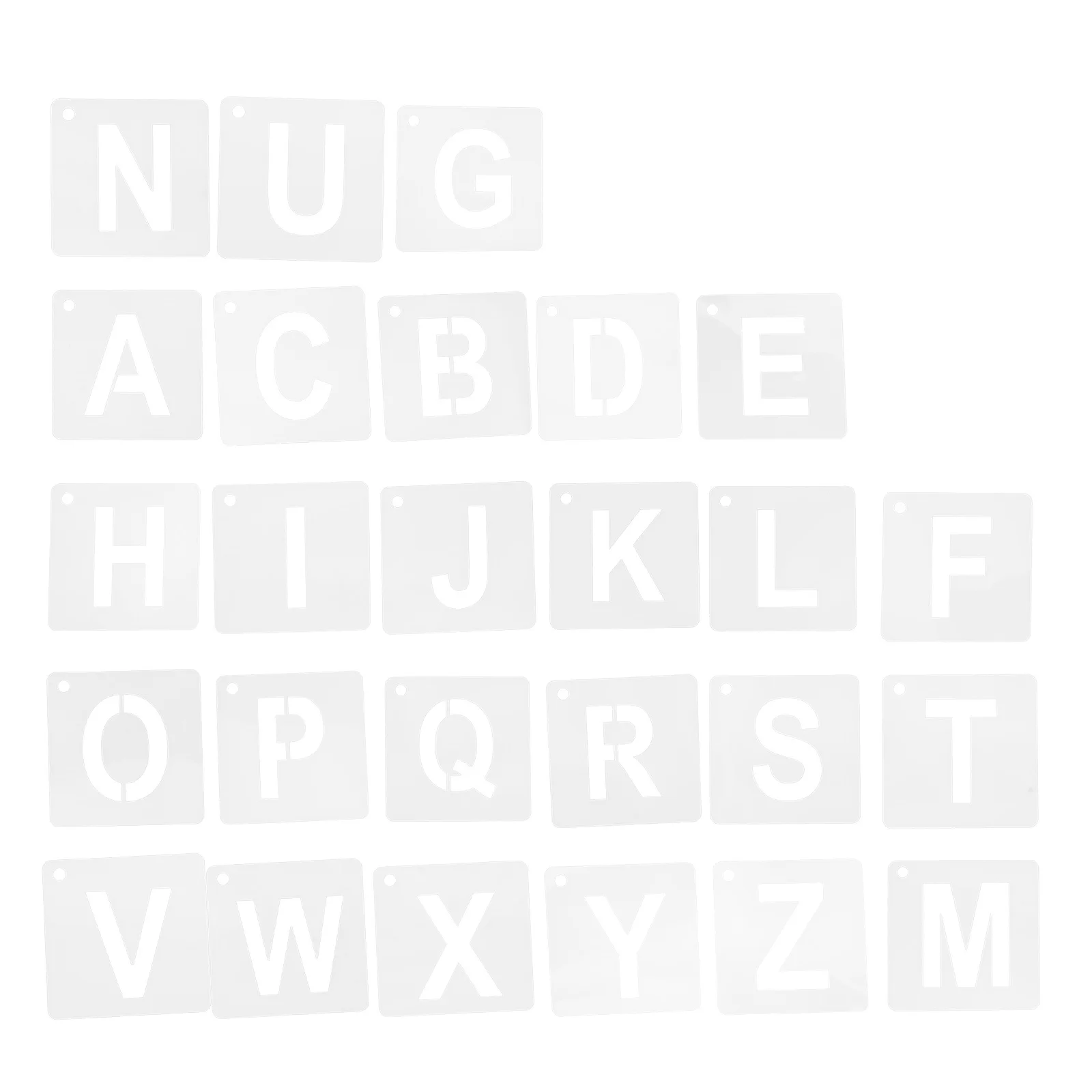 

1 Set A-Z Alphabet Stencils Uppercase Letter Templates For Early Literacy Reusable Plastic Stencil Small Letter Stencils For
