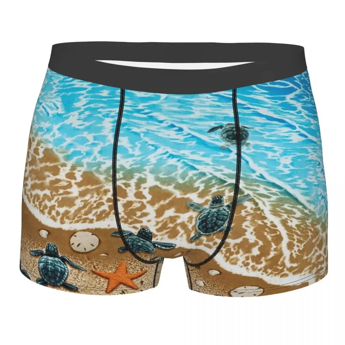 Male Fashion Ocean Beach Turtles Underwear Marine Life Boxer Briefs Men Breathable Shorts Panties Underpants