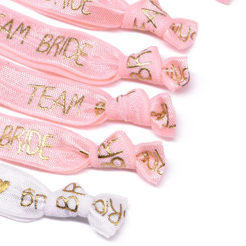 6/11pcs Team Bride Wristbands Bachelorette Party Bracelet Bride To Be Decoration Wedding Party Bridal Shower Supplies Hair Ties