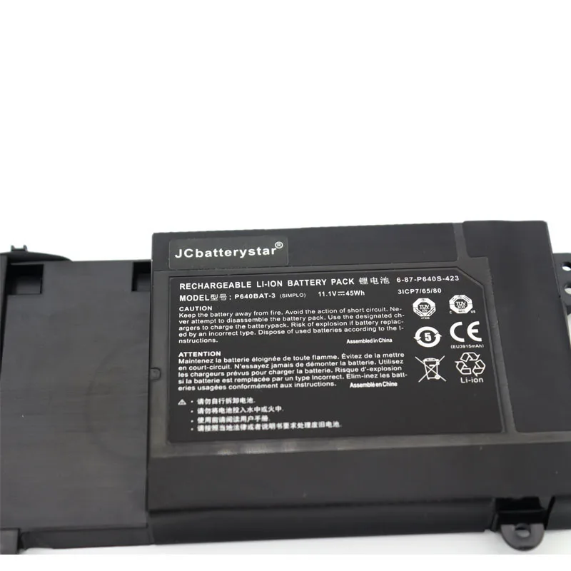 JCLJF P640BAT-3 Laptop Battery For Clevo P640HJ P640RF P640RE P641HJ P641HK1 Thunderobot 911ST ST-R1 ST-R2 ST-R3 XMG P406 P407