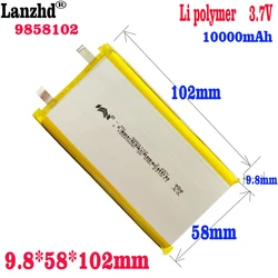 1-12PCS 3.8V 9858102 Li polymer lithium battery 10000mAh For Xiaomi power bank navigator tablet MID Batterie 3.7V 9.8*58*102mm