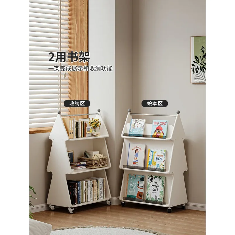 Children's Bookshelf Removable Double-sided Storage Shelf Floor-to-ceiling Small Simple Bookcase Household