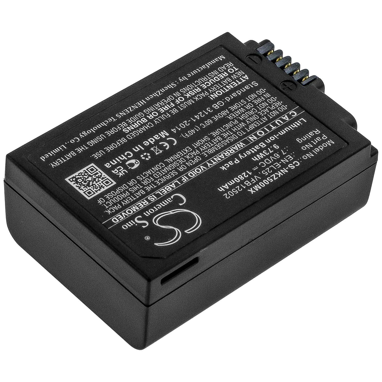 1280mAh 7.6V 9.73Wh كاميرا بطارية ليثيوم أيون لنيكون EN-EL25 VFB12502 Z50 Z50ZFC Z30 Z FC بدون مرآة