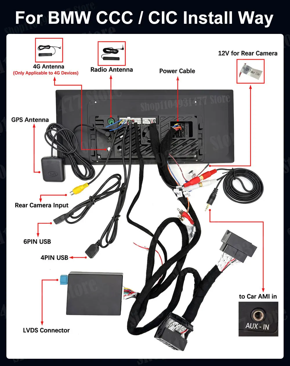 Android 16 Kabelloses Carplay Autoradio Multimedia-Player für BMW 5er F10 F11 2010 - 2017 CIC NBT System QLED Bildschirm GPS WLAN – Detail 22