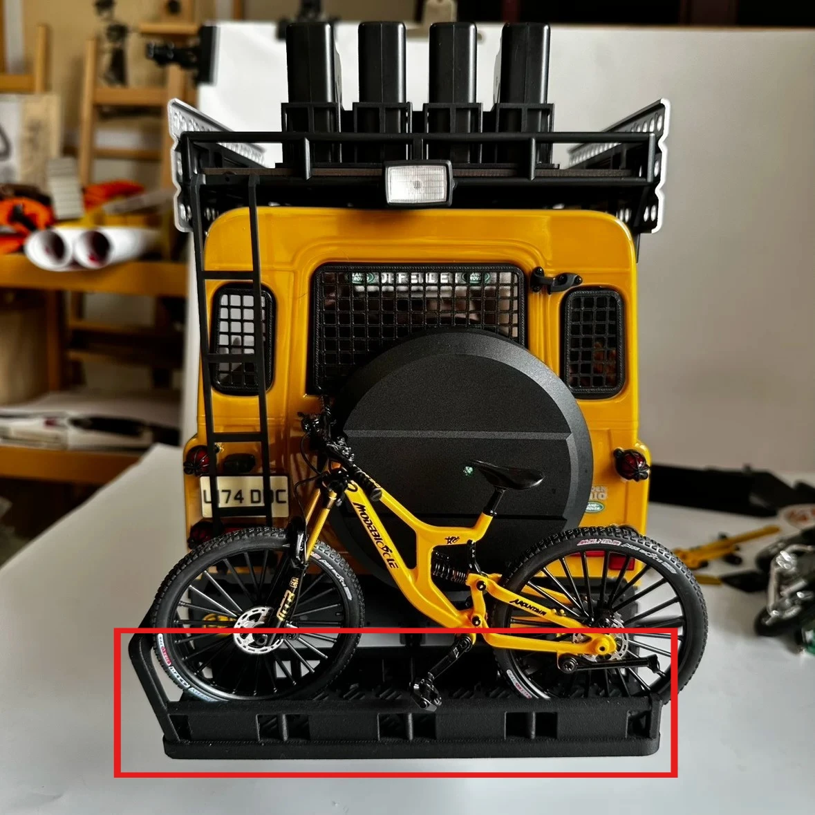 RC Crawler Decor Parts Custom Simulation Bicycle Mount Bracket For FMS Fcx10 1/10 Camel Trophy Appearance Mod Spare Accessories