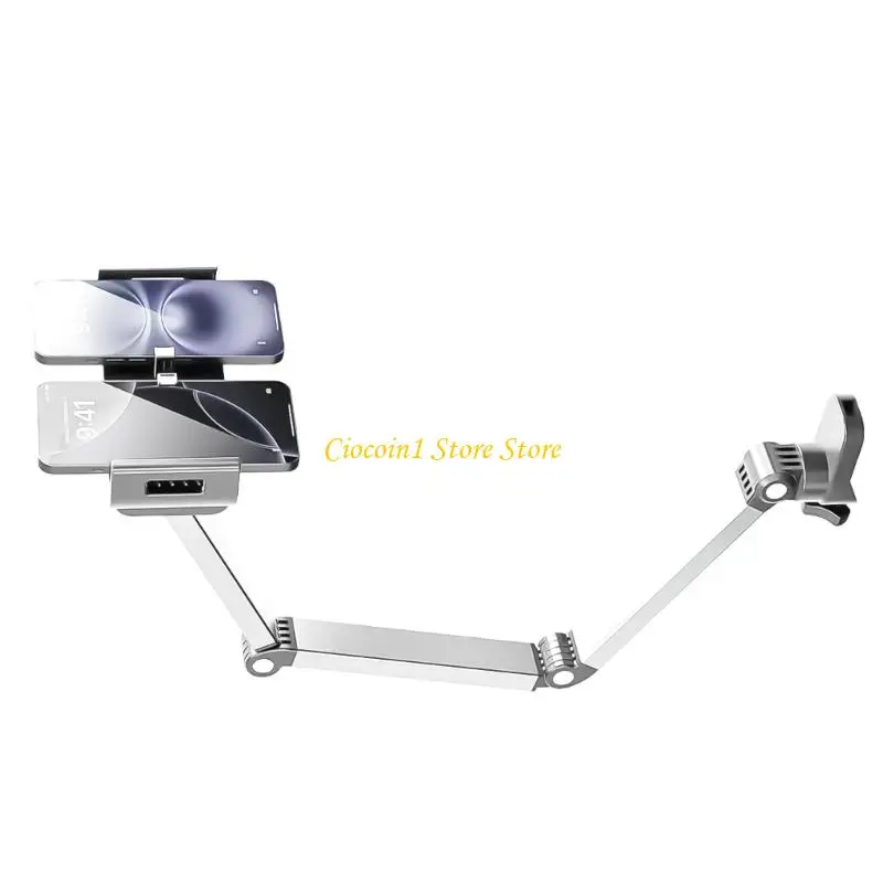 A3PC Universal Aluminum Alloy Tablets Phone Holder Featuring 360 Degree Swivels and Height Adjustment for Multiple Devices