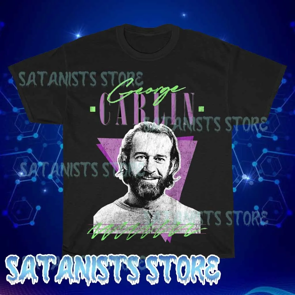 New George Carlin Stand Up Comedian Men's Black Tshirt 1 Funny Size S to 5XL