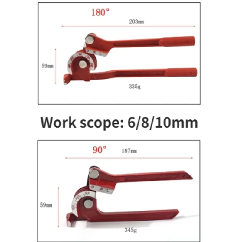 Strumento per piegare tubi da 90/180 gradi 3 in 1 Macchina piegatubi manuale per tubi Strumenti per piegare tubi Pinze curve in acciaio legato