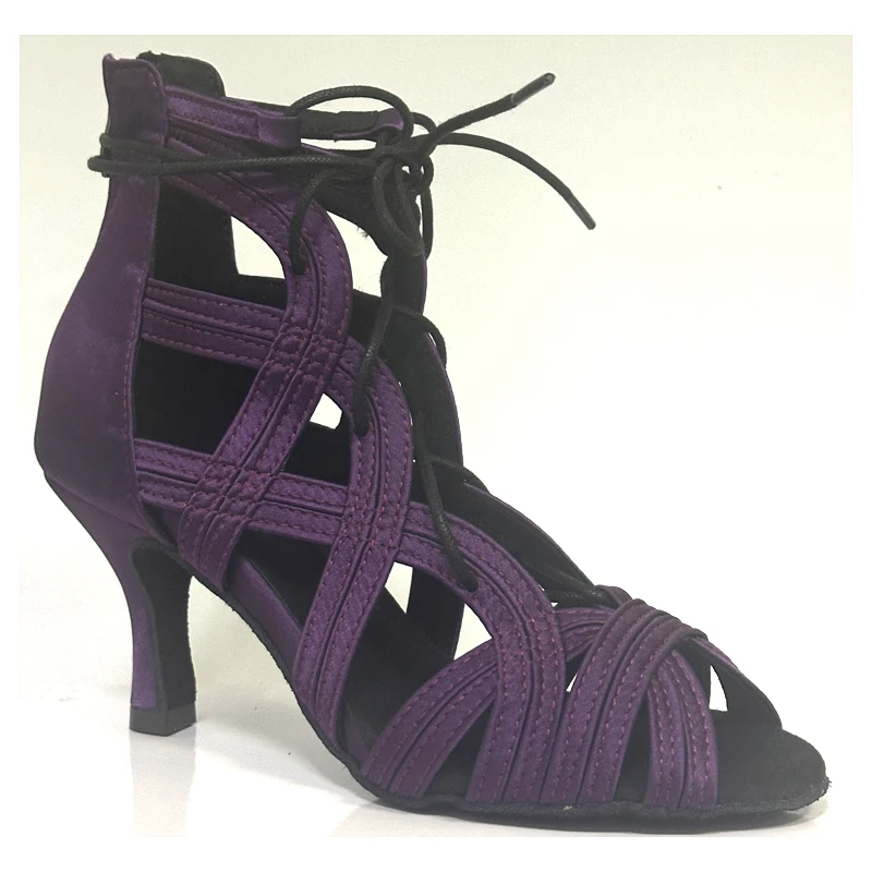 

Женские туфли для латинских танцев Buqima, украшенные стразами, на высоком каблуке 7,5 см, с мягкой подошвой, сандалии для сальсы, для свадьбы и танцев