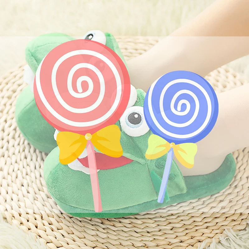 

Мультяшные хлопковые тапочки-крокодилы: забавные, ходячие, с открывающимся ртом и танцующие, теплые и удобные, рождественский подарок для детей (девочек и мальчиков)