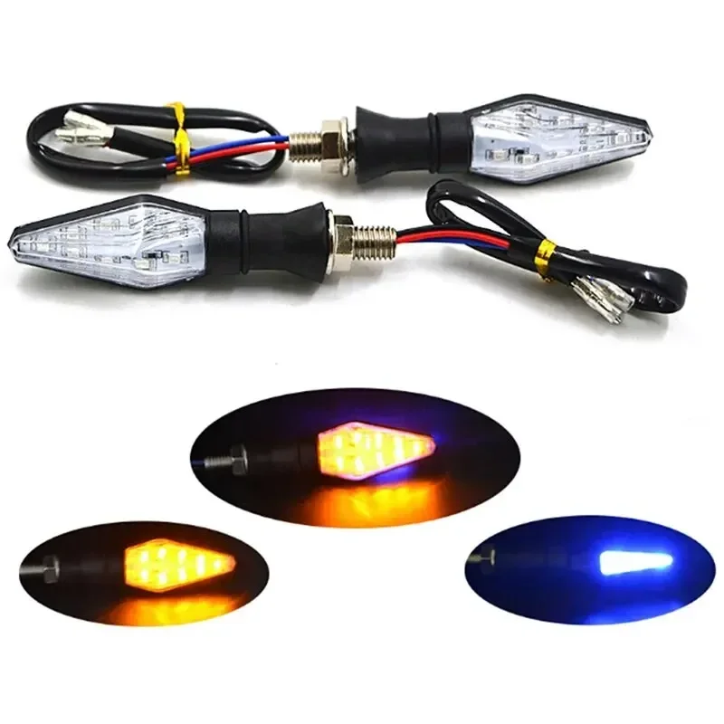 Motorcycle Modification Accessories Universal Double-sided Two-Side Luminous Two-Color LED Motorcycle Turn Signal Indicator Ligh