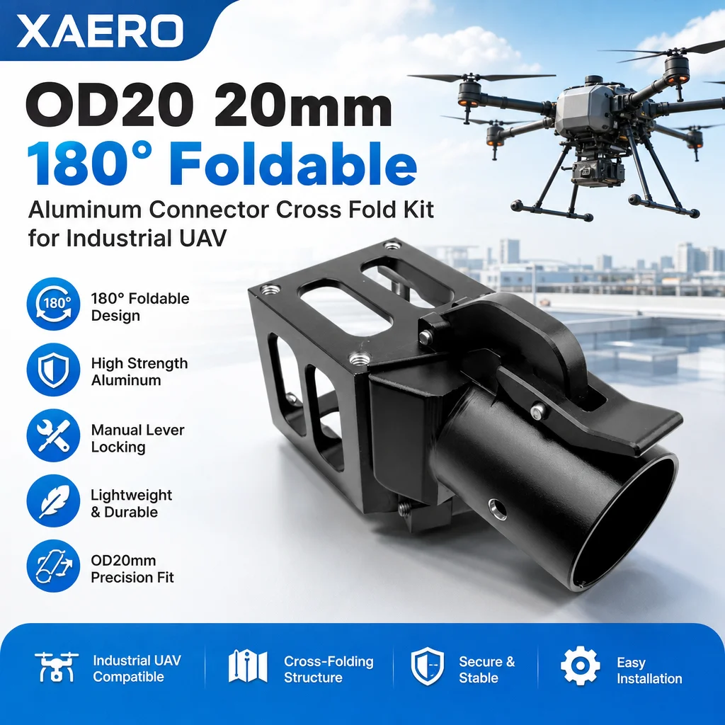 XAERO OD20 20mm 180 Degree Foldable Aluminum Connector Cross Fold Kit for Industrial UAV