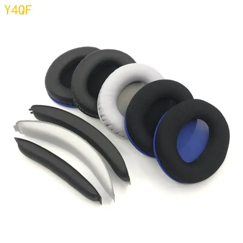 Penggantian Y4QF Bantalan Balok Telinga Kulit Mesh untuk Headset Cover Earphone Earcups