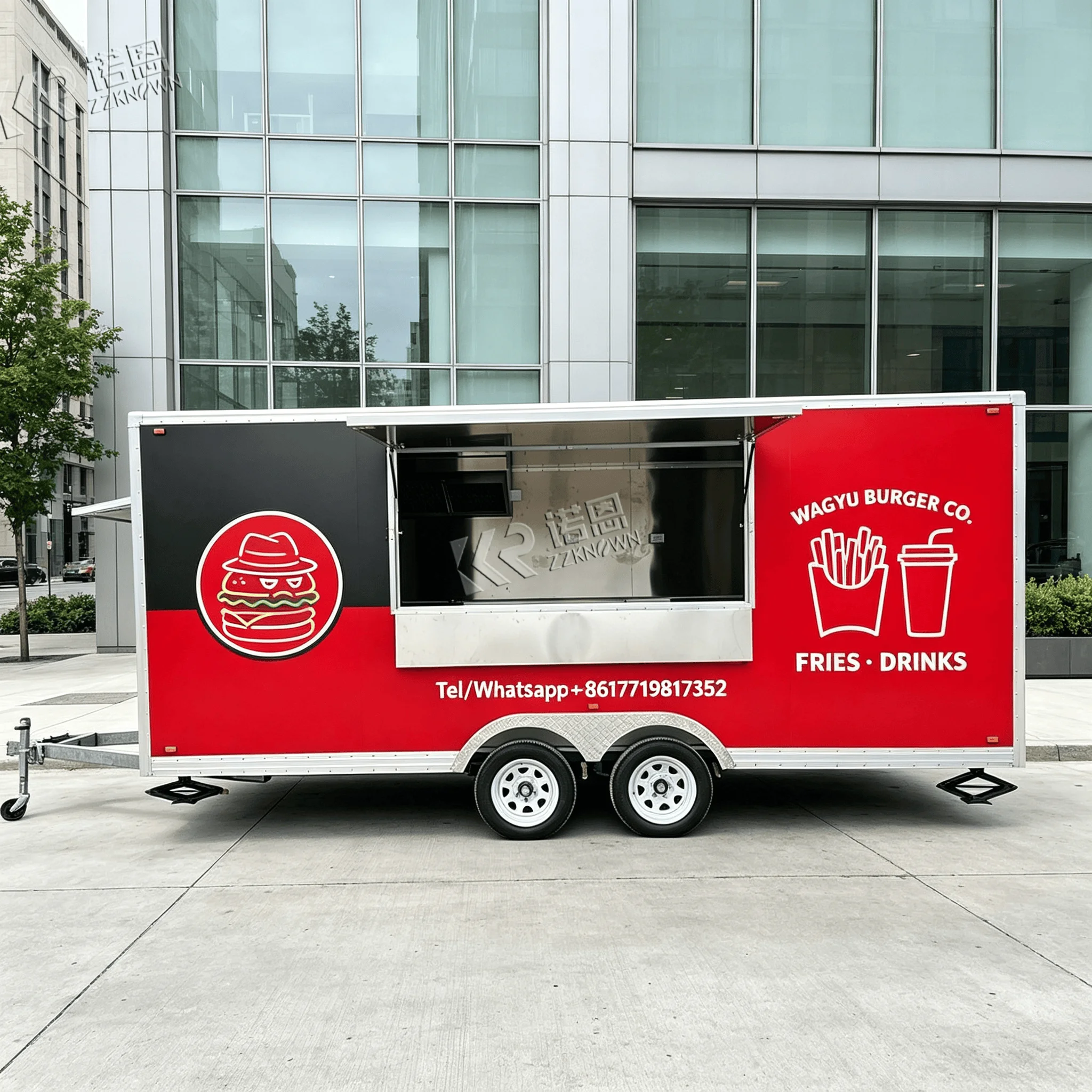 Custom Food Stall Fully Equipped Fast Food Truck Pizza Truck Ice Cream Mobile Kiosk Coffee Trailer Taco Concession Food Trailer