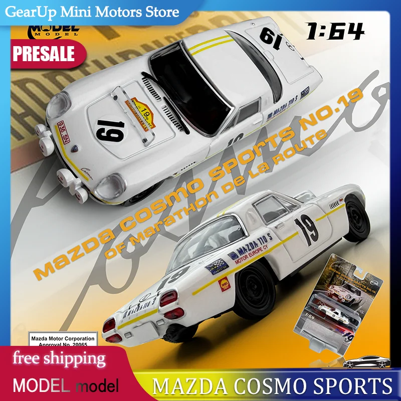 

Новая модель Mm 1:64 Mazda Cosmo Sports, миниатюрная литая модель из сплава, Mazda Marathon De La Route 1968 # 19 игрушечных машинок для детей в подарок
