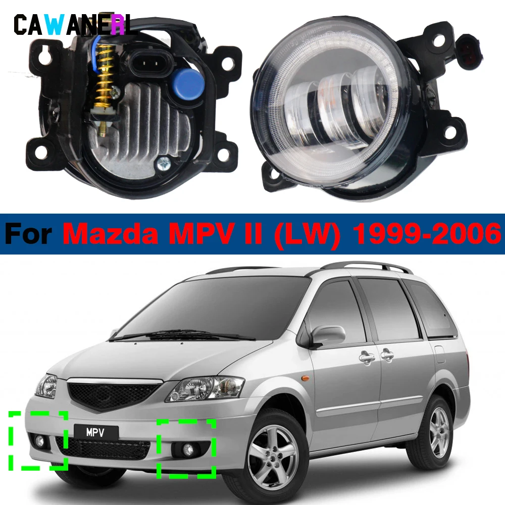 2 Pieces 30W Canbus Car LED Fog Light Angel Eye DRL Daylight H11 For Mazda MPV 2/II (LW) 1999 2000 2001 2002 2003 2004 2006