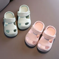 Summer Kids Sandals Soft Anti-Skid  EVA material Slippers Solid color Design Hole Baby Sandy Beach for BoysGirls Children Shoes