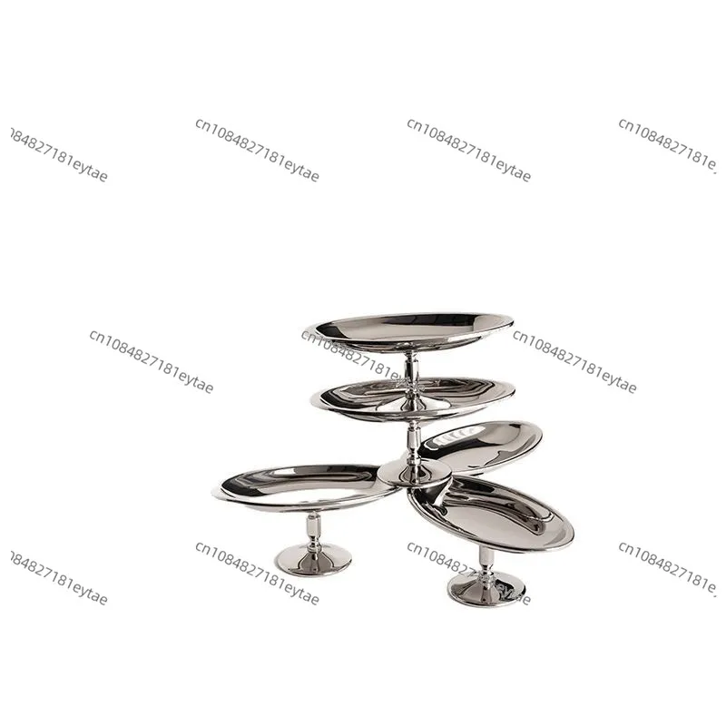 Nordic Stainless Steel Dessert Cup Tall Stem Short Foot Ice Cream Bowl Oval Footed Glass for Dessert Party Cafe