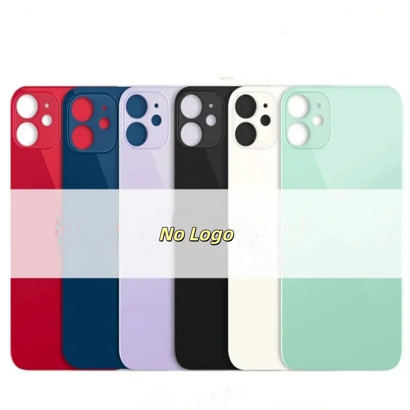 Back Glass For iPhone 12 Mini-12 Back Cover Glass Fast Replacement Housing Battery Cover Big Hole Rear Glass with Glue