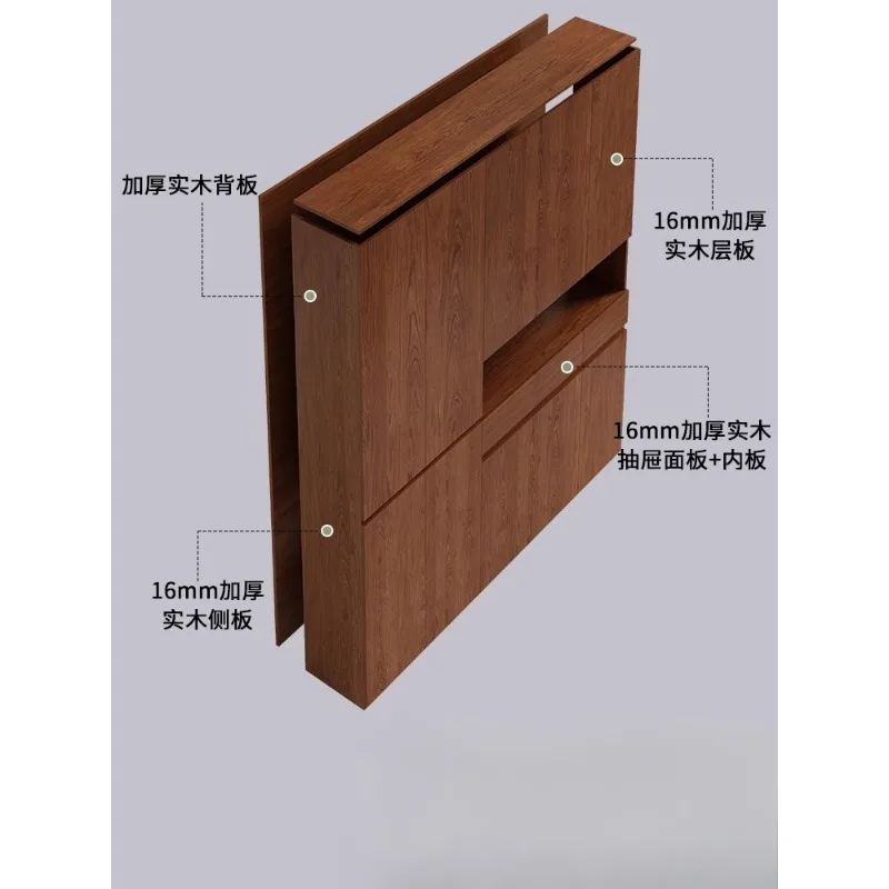 Wooden password lock shoe cabinet home stool integrated into the home outdoor aisle corner cabinet