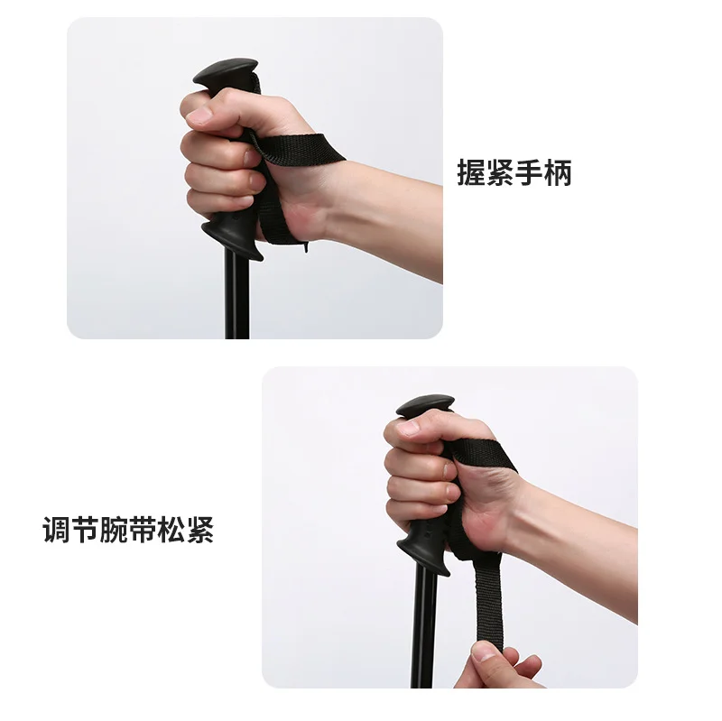 이중 플레이트 접이식 조절 다기능 알루미늄 합금 지팡이 성인 어린이 공용 장비 전문 스키 폴