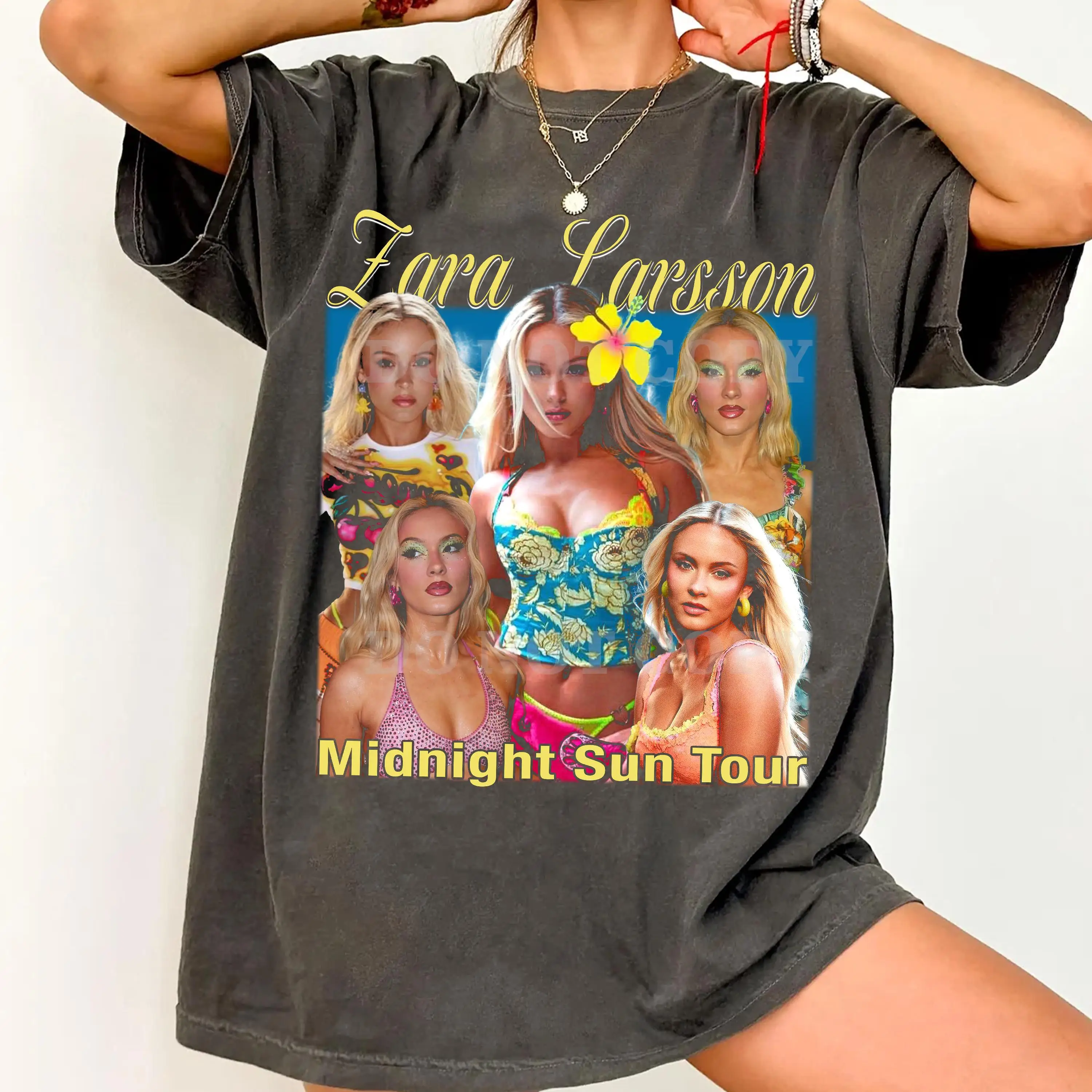 Camiseta Zara Larsson Midnight Sun Tour, ropa para mujer